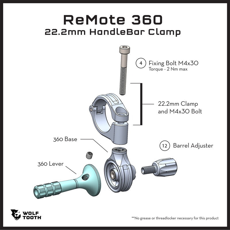 WOLF TOOTH ウルフトゥース ReMote with 22.2mm Handlebar Clamp-